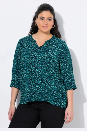 Ulla Popken Tunika Tunika bedruckt Rundhals Knöpfe 3/4-Arm - Verkäufer: Popken Fashion Group