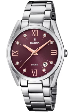 Festina Quarzuhr Boyfriend Collection F16790/E, Armbanduhr, Damenuhr, Edelstahlarmband, Datum