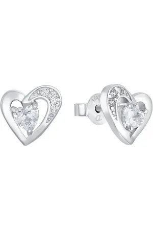 Amor Paar Ohrstecker Silver Hearts, 9980659 (2-tlg), mit Zirkonia (synth)