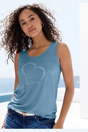 Lascana Trägertop mit Herz Print aus weichem Viskose-Stretch