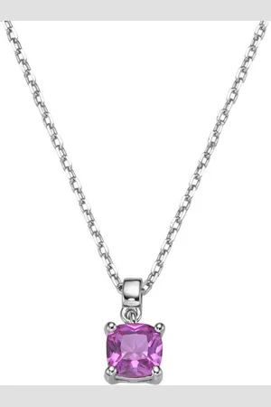 Smart Jewel Kette mit Anhänger lila Zirkonia o. synth. Korund blau o. fuchsia, Silber 925