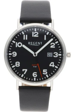 Regent Quarzuhr Armbanduhr Unisex W930/30413SS/722BK Leder, Edelstahl, (1-tlg) - Verkäufer: Juwelier-Bacak
