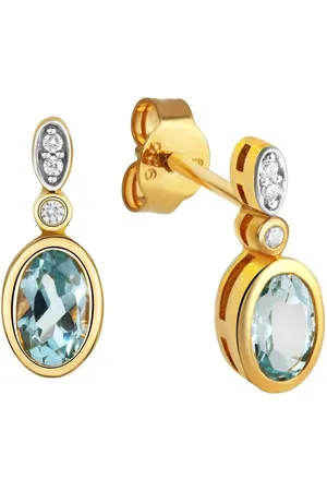 Firetti Paar Ohrstecker Schmuck Geschenk Silber 925 Ohrschmuck Ohrschmuck Edelstein Topas, mit Blautopas (behandelt), Zirkonia (synth)