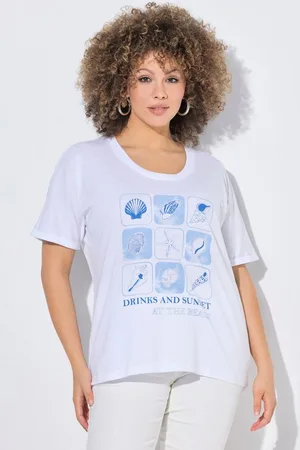 Ulla Popken T-Shirt T-Shirt Meerestiere Oversized Rundhals Halbarm - Verkäufer: Popken Fashion Group