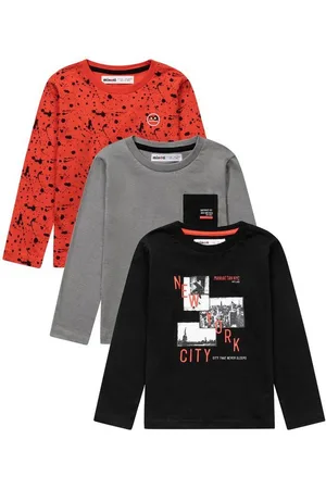 Minoti Langarmshirt 3er-Pack bedruckte Langarm-T-Shirts (1y-8y) - Verkäufer: