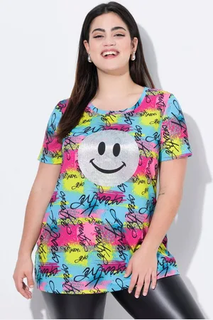 Angel of Style T-Shirt T-Shirt bequeme Passform Metallic-Smiley - Verkäufer: Popken Fashion Group