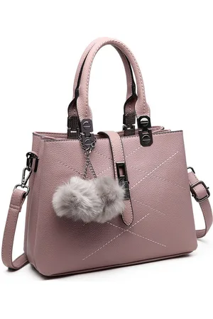 MISS LULÙ Umhängetasche Schultertasche im Leder-Look mit mehreren Fächern und Pom-Pom-Anhänger - Verkäufer: Halterner Technologie GmbH
