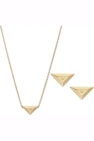 Emporio Armani Ohrring und Ketten Set Schmuckset Mulitpack Schmuck Geschenk Dreieck, EGS3121SET, EGS3160SET (Set, 3-tlg)
