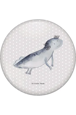 Mr. & Mrs. Panda Anstecknadel Axolotl Schwimmen, Pin, 50mm Button, Anstecknadel, Button (1-tlg), Edles Erscheinungsbild - Verkäufer:
