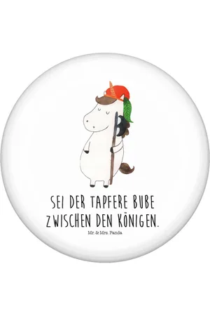 Mr. & Mrs. Panda Anstecknadel Einhorn Junge - - Geschenk, Einhorn Deko, Einhörner, Anstecknade (1-tlg), Symbol für Freundschaft - Verkäufer: