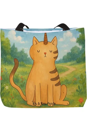 Mr. & Mrs. Panda Shopper Einhorn Katze Design - - Geschenk, Unicorn, Katzenhorn, Einhorn (1-tlg), Einzigartiges Design - Verkäufer: