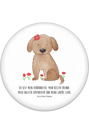 Mr. & Mrs. Panda Anstecknadel Hund Dame - - Geschenk, Hundeglück, Vierbeiner, Haustier, Hundel (1-tlg), Einzigartige Designs - Verkäufer: