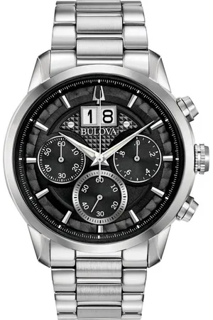 BULOVA Chronograph Sutton 96B319, Armbanduhr, Quarzuhr, Herrenuhr, Edelstahlarmband, Tag