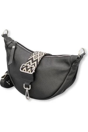 Adel Bags Schultertasche DIANA Halbmond Tasche Leder, Umhängetasche für Damen, Gürteltaschen, echt Leder, Made in Italy - Verkäufer: