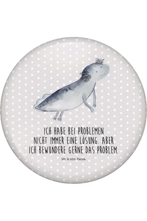 Mr. & Mrs. Panda Anstecknadel Axolotl Schwimmen, Button, Pin, Anstecknadel, 50mm Button (1-tlg), Charmante Sprüche - Verkäufer: