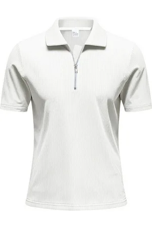 Allthemen Poloshirt mit Cord-Struktur Halbzip Kurzarmshirt - Verkäufer: