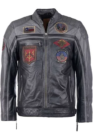 Top Gun Lederjacke Lederjacke TG 1005 Farbe: 4365 black/anthra - Verkäufer: Hessberger Moden