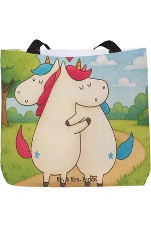 Mr. & Mrs. Panda Shopper Einhorn Mitteilung Design - - Geschenk, Einhorn Deko, Schultasch (1-tlg), Süße Motive - Verkäufer:
