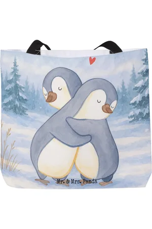 Mr. & Mrs. Panda Shopper Pinguine Kuscheln Design - - Geschenk, Valentinstag, Beutel, Ein (1-tlg), Mobiler Big Bag - Verkäufer: