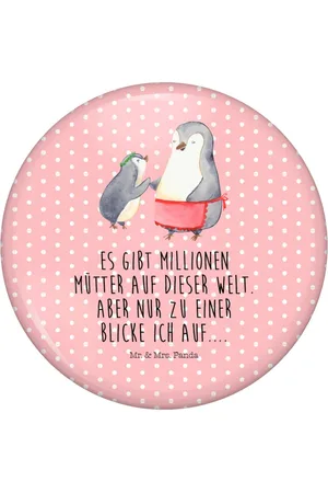 Mr. & Mrs. Panda Anstecknadel Pinguin mit Kind - Pastell - Geschenk, Mom, Mami, Geburststag, Mu (1-tlg), Symbol für Freundschaft - Verkäufer: