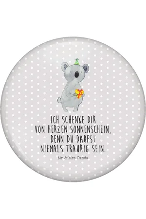 Mr. & Mrs. Panda Anstecknadel Koala Geschenk - Pastell - Anstecknadel, 50mm Button, Party, Pin (1-tlg), Einzigartige Designs - Verkäufer: