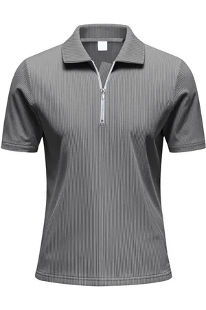 Allthemen Poloshirt mit Cord-Struktur Halbzip Kurzarmshirt - Verkäufer: