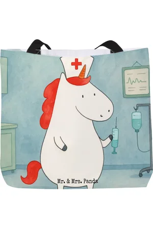 Mr. & Mrs. Panda Shopper Einhorn Krankenschwester Design - - Geschenk, Einkaufstasche, Ei (1-tlg), Einzigartiges Design - Verkäufer: