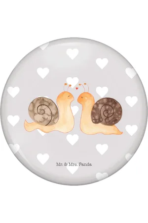 Mr. & Mrs. Panda Anstecknadel Schnecken Liebe - Pastell - Geschenk, zufrieden, Hocheitstag, Li (1-tlg), Symbol für Freundschaft - Verkäufer: