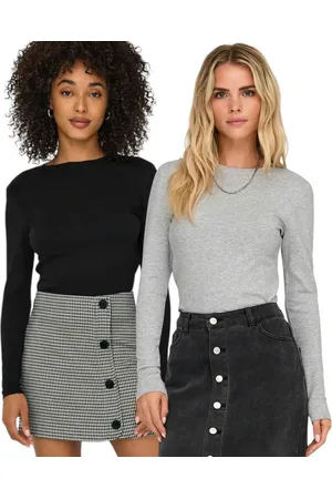 ONLY Langarmshirt (Spar Set, 2er-Pack) schlichtes Basic Shirt in Unifarben - Verkäufer: mailopoint