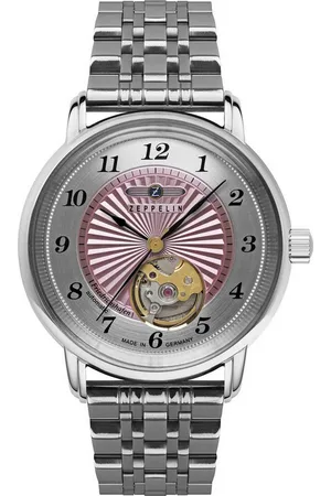 Zeppelin Automatikuhr Friedrichshafen Lady Open Heart 8569M-5, Armbanduhr, Damenuhr, Made in Germany, Mechanische Uhr