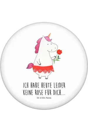 Mr. & Mrs. Panda Anstecknadel Einhorn Dame - - Geschenk, Button, 50mm Button, Einhorn Deko, An (1-tlg), Einzigartige Designs - Verkäufer: