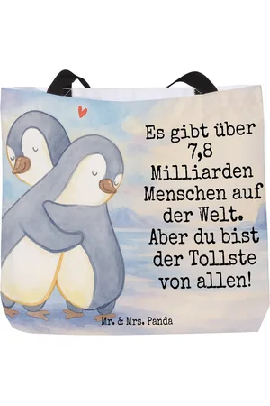 Mr. & Mrs. Panda Shopper Pinguine Kuscheln Design - - Geschenk, Liebesgeschenk, Liebesbew (1-tlg), Einzigartiges Design - Verkäufer: