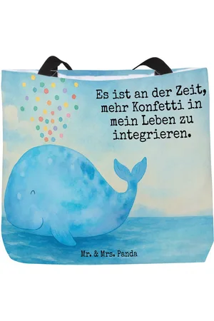 Mr. & Mrs. Panda Shopper Wal Konfetti Design - - Geschenk, Trennung, Tasche, Einkaufstasc (1-tlg), Süße Motive - Verkäufer: