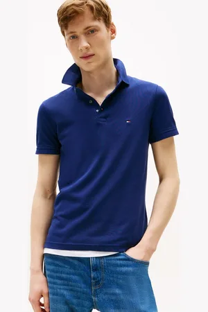 Tommy Hilfiger Poloshirt 1985 SLIM POLO Markenstickerei, aus Baumwoll-Piqué