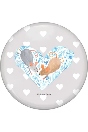 Mr. & Mrs. Panda Anstecknadel Mäuse Herz - Pastell - Geschenk, Pin, Geschenk für zwei, Ehemann (1-tlg), Edles Erscheinungsbild - Verkäufer: