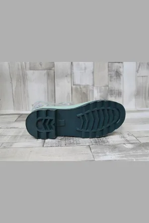 Beck Damen Regenstiefel mint mit bunten Blumen Gummistiefelette - Verkäufer: Littmann
