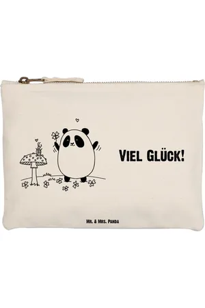 Mr. & Mrs. Panda Kosmetiktasche Panda Glück Größe M - - Geschenk, Kosmetiktasche, Schminketui, K (1-tlg), Farbenfrohes Inneres - Verkäufer: