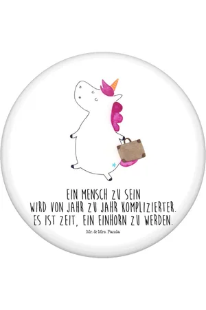 Mr. & Mrs. Panda Anstecknadel Einhorn Koffer - - Geschenk, Einhörner, Einhorn Deko, Unicorn, R (1-tlg), Edles Erscheinungsbild - Verkäufer: