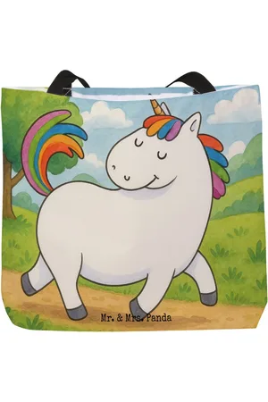 Mr. & Mrs. Panda Shopper Einhorn Stolzieren Design - - Geschenk, Beutel, Shopper, Tasche, (1-tlg), Süße Motive - Verkäufer: