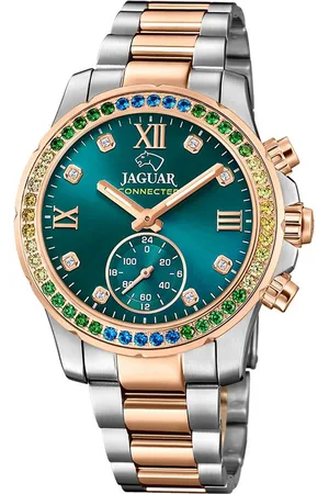 Jaguar Multifunktionsuhr Damenuhr Edelstahl silber rosegold, (Multifunktionsuhr), Damen Armbanduhr rund, Edelstahlarmband silber, rosegold - Verkäufer: Fit4Style Silberschmuck - IMPPAC