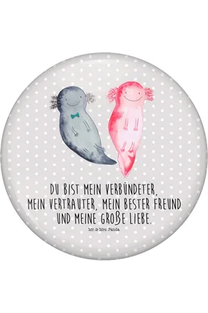 Mr. & Mrs. Panda Anstecknadel Axolotl Freundin, Button, 50mm Button, Anstecknadel, Pin (1-tlg), Einzigartige Designs - Verkäufer: