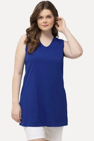 Ulla Popken Longtop Top V-Ausschnitt Relaxed ärmellos Baumwolle - Verkäufer: Popken Fashion Group