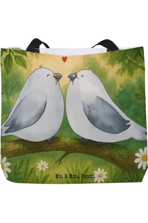 Mr. & Mrs. Panda Shopper Turteltauben Liebe Design - - Geschenk, Shopper, Alltagstasche, (1-tlg), Einzigartiges Design - Verkäufer: