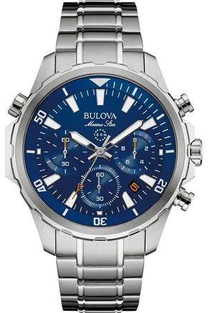 BULOVA Chronograph Marine Star 96B256, Armbanduhr, Quarzuhr, Herrenuhr, Edelstahlarmband, Datum