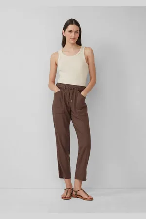 QS by s.Oliver 7/8-Hose Leinenmix-Hose im Relaxed Fit mit Elastikbund - Verkäufer:
