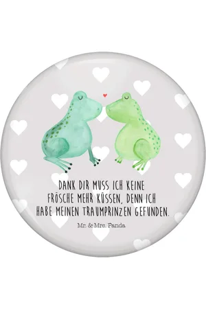 Mr. & Mrs. Panda Anstecknadel Frosch Liebe - Pastell - Geschenk, große Liebe, Button, Ansteckn (1-tlg), Symbol für Freundschaft - Verkäufer: