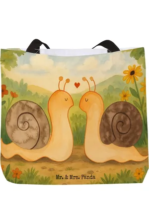 Mr. & Mrs. Panda Shopper Schnecken Liebe Design - - Geschenk, Beutel, Freund, Freizeittas (1-tlg), Kreative Designs - Verkäufer: