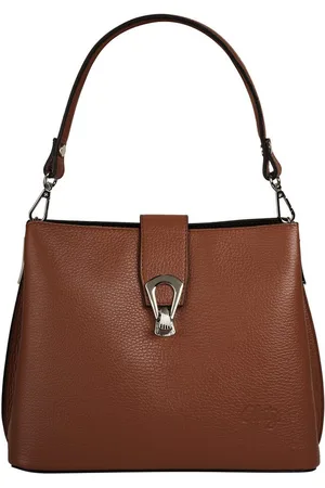 Cluty Umhängetasche, echt Leder, Made in Italy