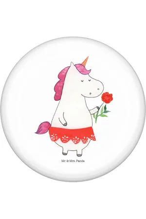 Mr. & Mrs. Panda Anstecknadel Einhorn Dame - - Geschenk, Anstecknadel, Bachelorette, Schluss m (1-tlg), Stabile Anstecknadel - Verkäufer: