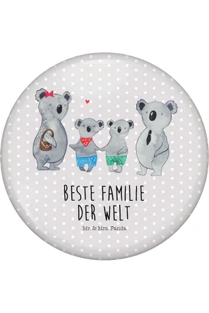 Mr. & Mrs. Panda Anstecknadel Koala Familie zwei - Pastell - Geschenk, 50mm Button, Schwester, (1-tlg), Einzigartige Designs - Verkäufer: